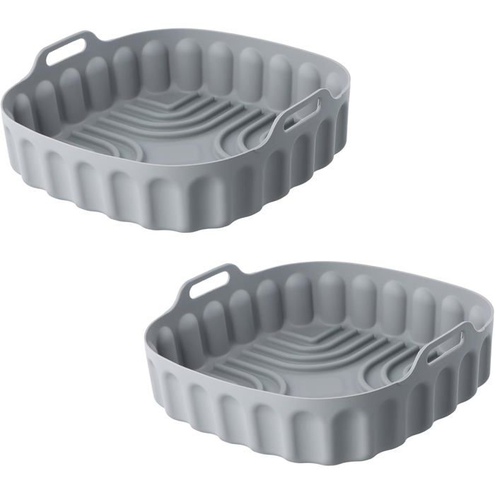 Moule Silicone Air Fryer 23cm 2 Pièces - Compatible Philips 2000 Série, Cosori, Cecotec - Accessoires Réutilisables