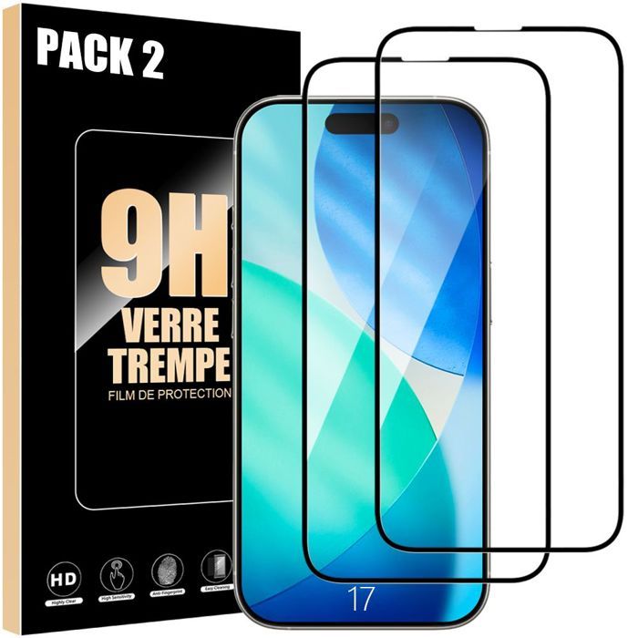 Kit Protection IPhone 17 - 2x Verre Trempé Privatif Anti-Espion + 2x Protection Caméra Arrière - Dureté 9H - 10