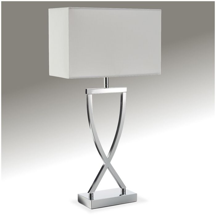 Lampe - TECTAKE - Lampe de table AVINA 60W design moderne et structure en fer revêtu par poudre 27 x 12 x 51 5 cm - Gris chrome Lampe - TECTAKE - Lampe de table AVINA 60W design moderne et structure en fer revêtu par poudre 27 x 12 x 51 5 cm - Gris chrome