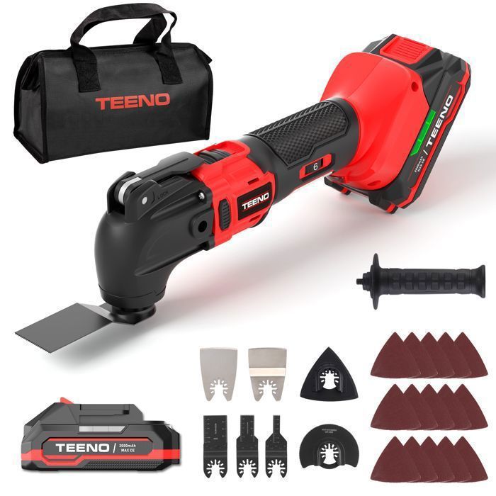 Outil multifonction oscillant - TEENO - 20V Brushless - 6 vitesses - 8500-21000 tr/min - Sans fil