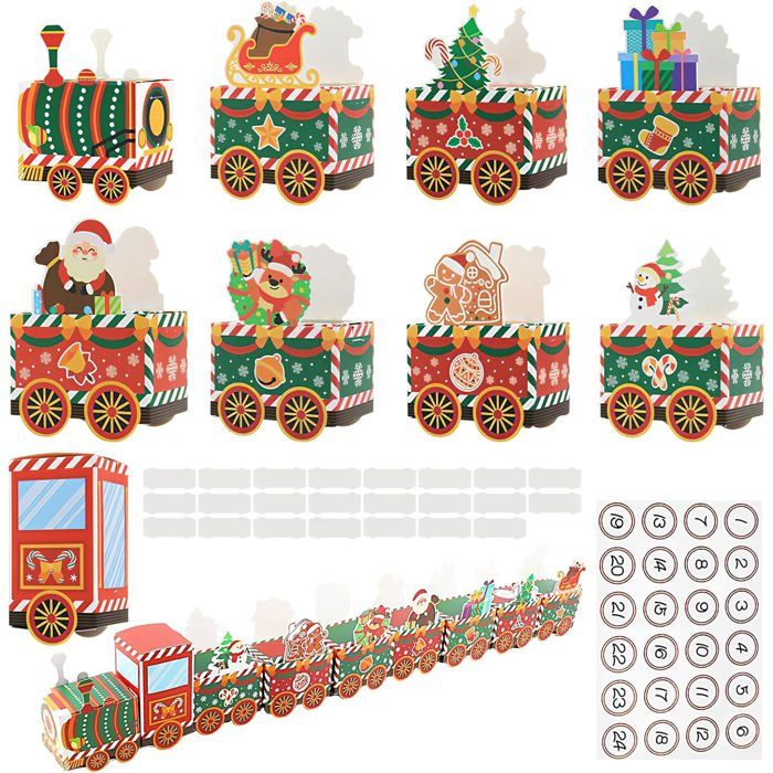 Calendrier De L'Avent 2024 à Remplir Père Noël En Feutre - 24 Poches - Décoration Noël Suspendue Enfant