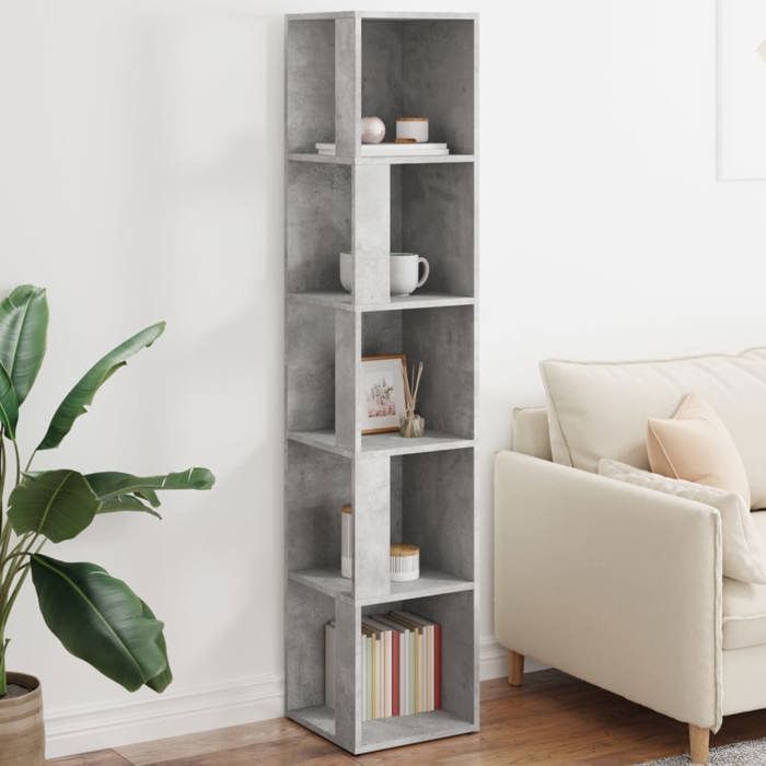 Armoire dangle - vidaXL - Gris béton - 33x33x164 5 cm - Bois dingénierie - 5 compartiments