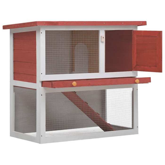 JILLS - Poulailler enclos cage poules dextérieur Clapier dextérieur 1 porte Rouge - Bois OCT62206622