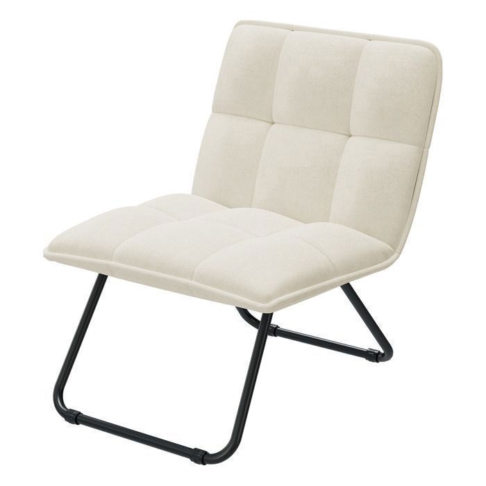 YITAHOME Chaise Pliante Rembourrée avec Poignée Fauteuil Lounge Pliable 150 kg Sans Montage Beige 73x59x70 cm