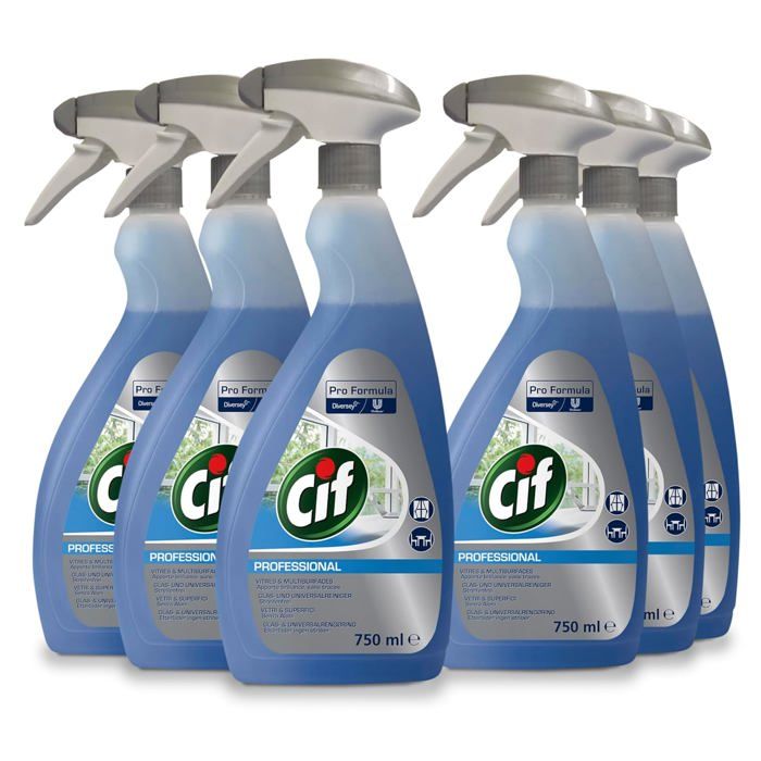 Nettoyant Fenêtres Cif Professionnel 6x075L - Multi-surfaces Efficace