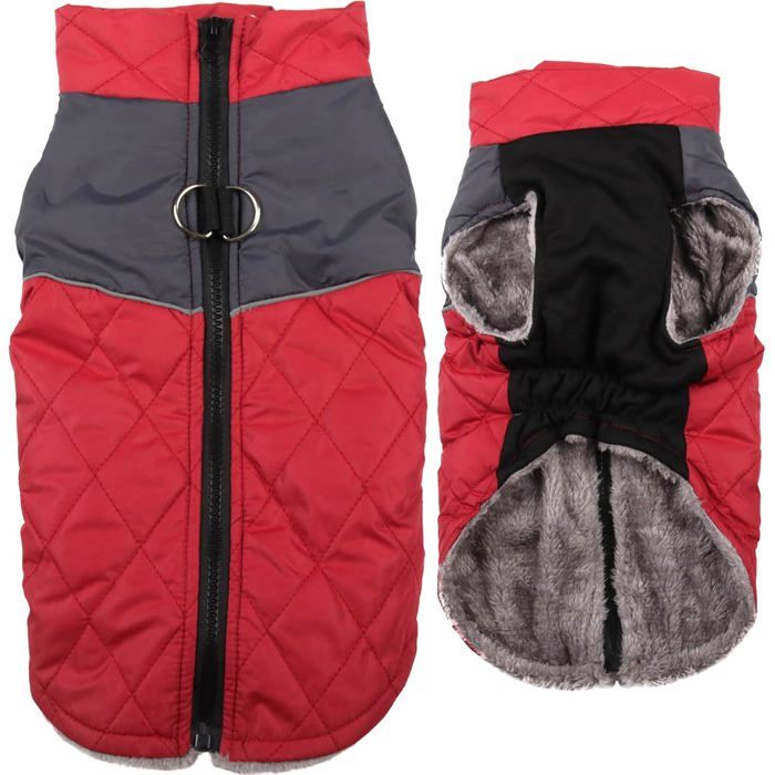 Comparer les prix de Manteau chaud en polaire pour petits chiens - VETOBIOL - Imperméable - Rouge - Taille XS - Doublure polaire