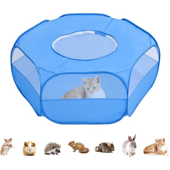Parc pour petits animaux - MICH - Tente pliable - Intérieur/extérieur - Fond imperméable - Polyester et maille