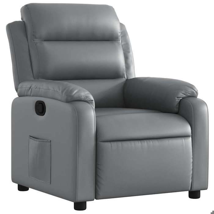 Les Soldes Fauteuil inclinable (1 PLACE) - CLOUD - Capacité de charge max. : 110 kg - Gris Similicuir J5698