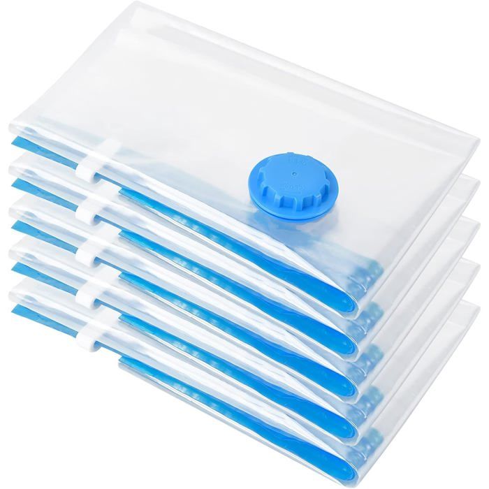 Lot de 5 Sacs sous Vide s Sacs de Compression Voyage 40x50cm Housses de Rangement sous Vide pour Vêtements Couettes Literie