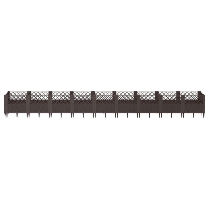 Jardinière de balcon Brun - Sarazyj® Jardinière avec piquets - Pour patio/jardin - marron 3635x435x435 cm PP - J972385