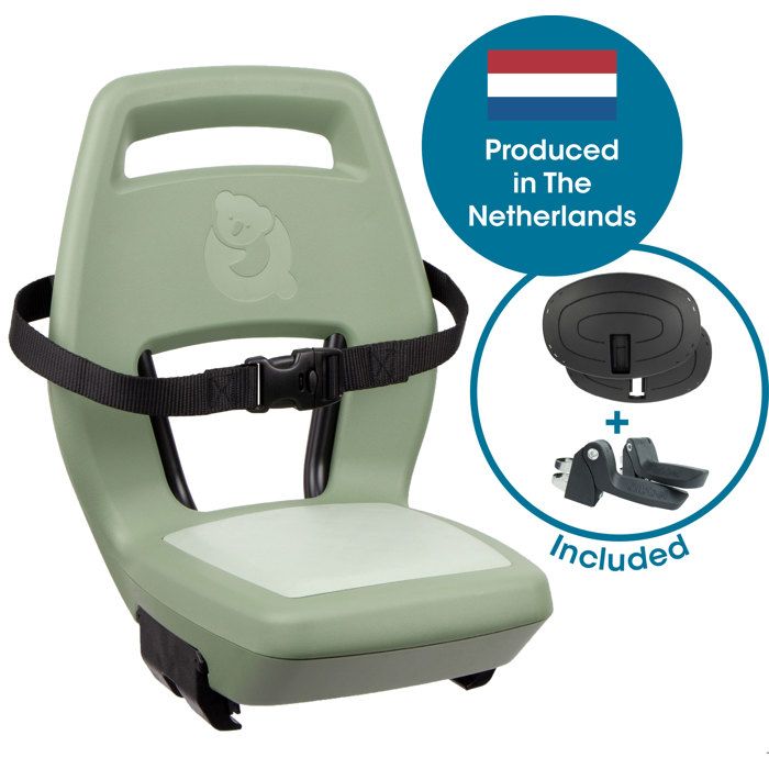Qibbel Junior 6+ QuickConnect Siège vélo arrière 6 à 10 ans 35 kg max Vert Sauge