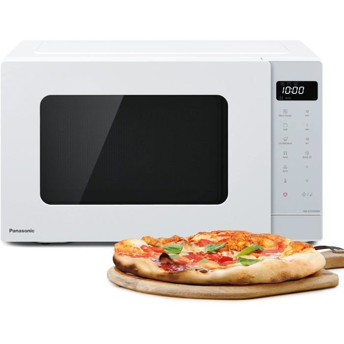 Nn-K35Nwmepg Four À Micro-Ondes Gril 24 Litres Puissance De 900W 8 Programmes Automatiques Cuisson Com ée Blanc
