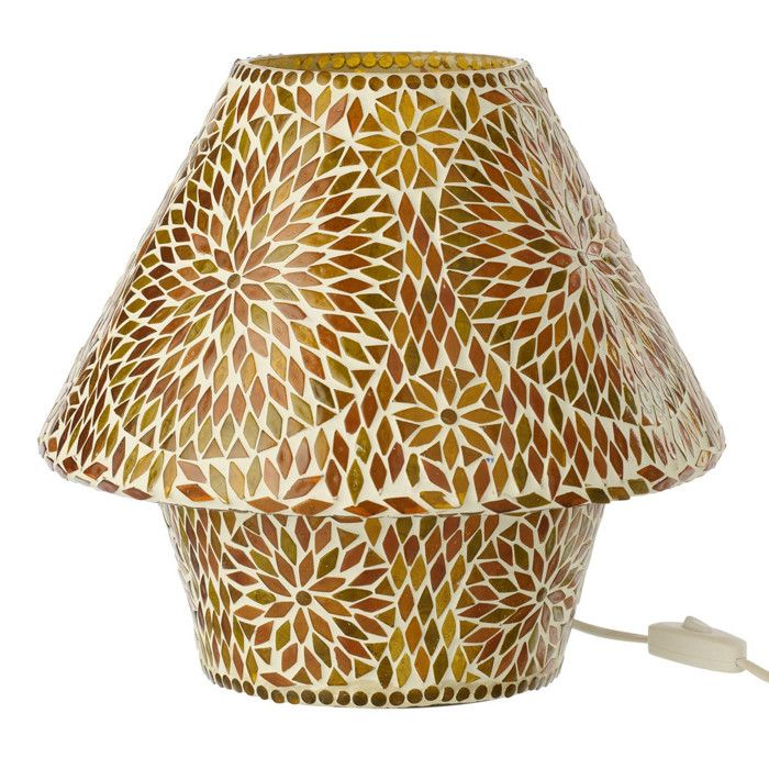 Lampe à Poser Mosaïque Mari 33cm Marron & Orange
