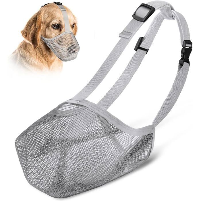 Muselière pour chien bretelles réglables maille respirante taille XL pour promenade et socialisation