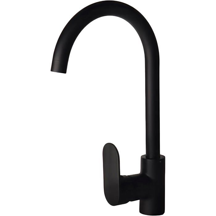 Robinet de cuisine noir - Mitigeur dévier en acier inoxydable robinet de cuisine moderne monotrou pivotant à 360°