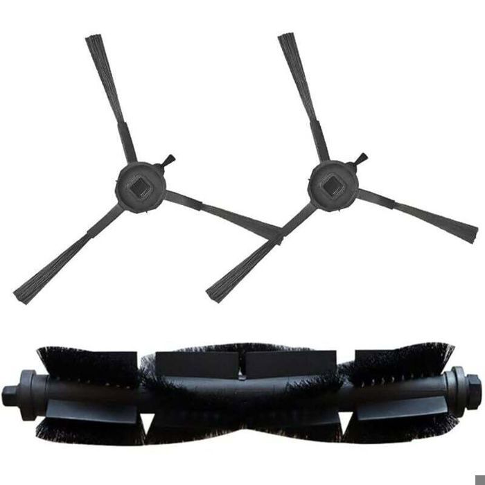 Lot de 3 brosses latérales principales pour aspirateur robot EZVIZ RE4/RE4 Plus/RE5/RE5 Plus 1 brosse rouleau principale 2 bro