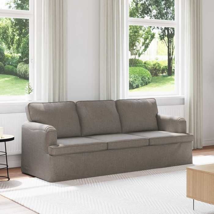Sofa intérieure moderne vidaXL Canapé Taupe 201 x 80 x 85 cm tissu(11157）
