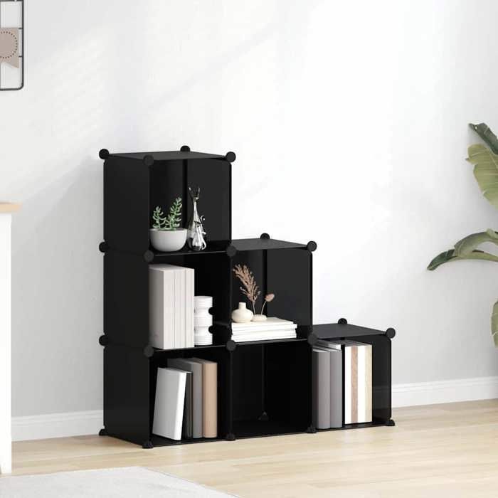Cubes de Rangement - COCO - Étagère de rangement - PP - noir - 945 x 315 x 93 cm - 6 pcs199421