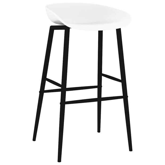 Les SoldesChaises de bar Tabourets Cuisine - (2 pcs) - 2 personnes - blanc(48x46x85 cm) fum86u