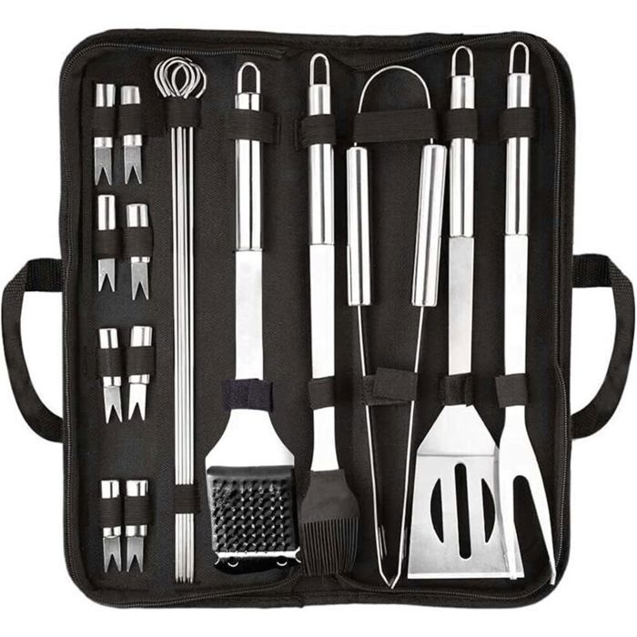 Ensemble de couverts de gril accessoires de gril de 20 pièces ensemble doutils de barbecue de haute qualité pour sac de transpor