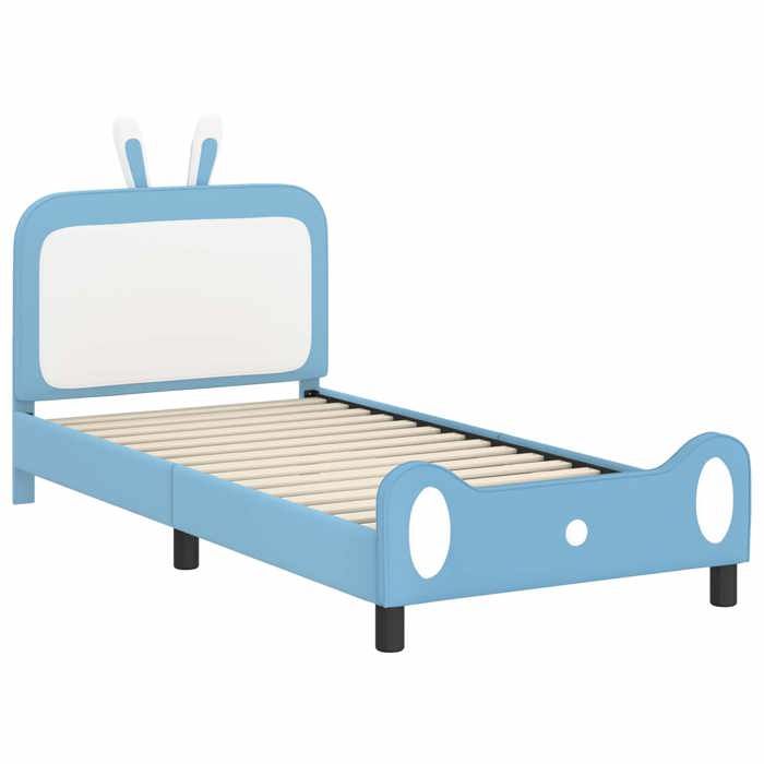 Structure de lit - HAOSHOP - Cadre de lit pour enfants avec tête de lit Bleu 90 x 190 cm PU&01_114904