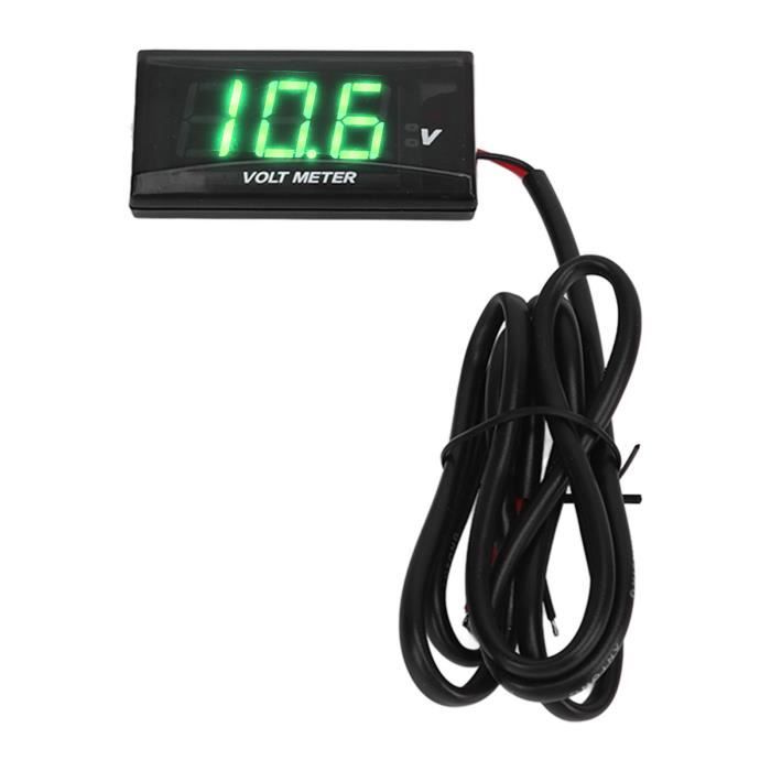 Compteur De Batterie, Voltmètre étanche DC 12 V, Affichage Numérique LED, Jauge De Tension Ronde Pour Voiture, Moto, Camion, Bateau, Camping-car (avec