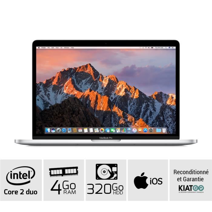 Achat PC Portable APPLE MACBOOK PRO 13 Gris A1278 core 2 duo 4 go ram 320 go HDD disque dure clavier AZERTY pas cher