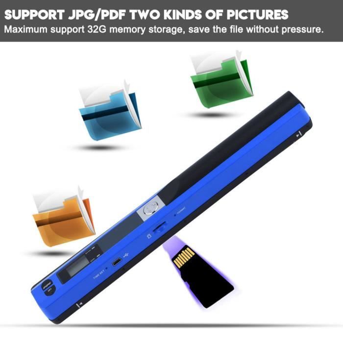 Zyyini Scanner portable, stylo scanner 900 DPI, équipeent de nuérisation sans lecteur, pour