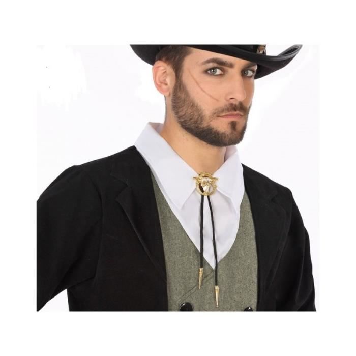 Cravate de Cowboy - ATOSA - Accessoire de déguisement pour Homme ou Femme - Noir