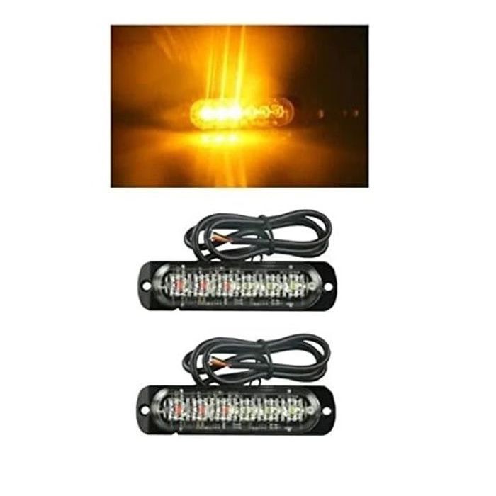 Feu Clignotant LED Orange 12V-24V - Stroboscope D'avertissement Pour Véhicule - Imperméable, Haute Luminosité - Neuf