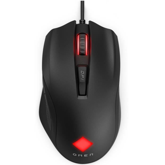 Souris HP pour droitiers – 6 boutons – Filaire – USB 2.0 – Noir