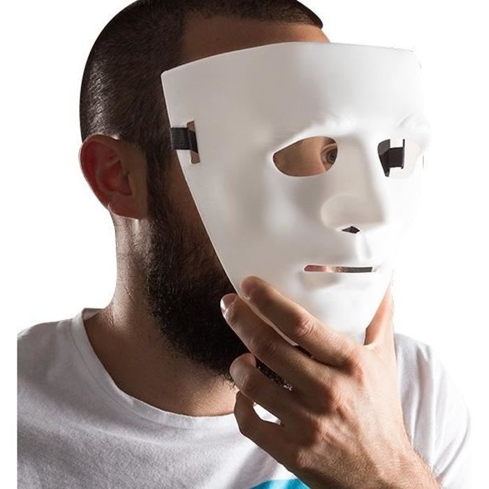 Masque blanc de personne anonyme visage - Cdiscount Jeux - Jouets