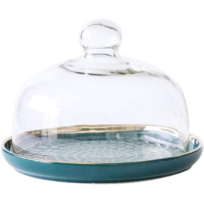 Cloche En Verre Transparent Avec Poignée – Couvercle Gâteau & Présentoir Alimentaire Anti-Mouches – Diam. 26 Cm !