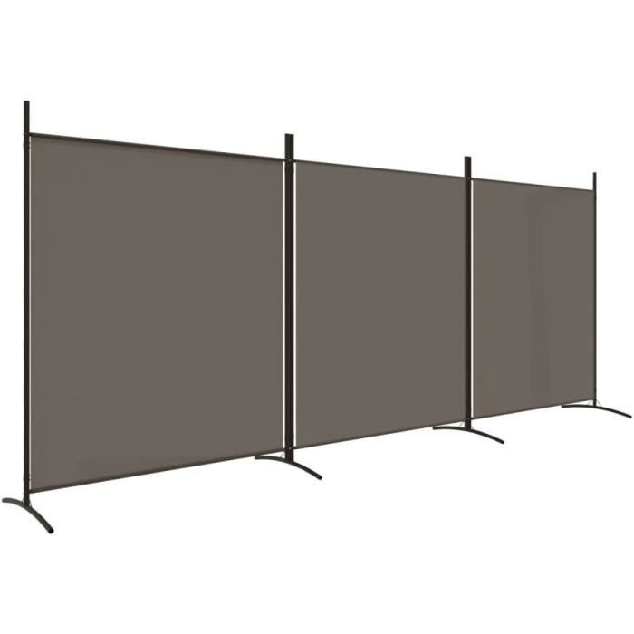 Paravent 5 Panneaux VidaXL 250x220cm - Séparation Pièce, Intimité, Décoration Salon Noir