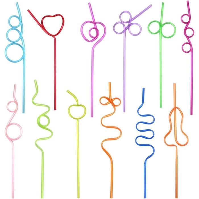 12 Pailles En Silicone Réutilisables Avec Brosse - Longueur 23,5 Cm, Découpables - Sans BPA, Qualité Alimentaire
