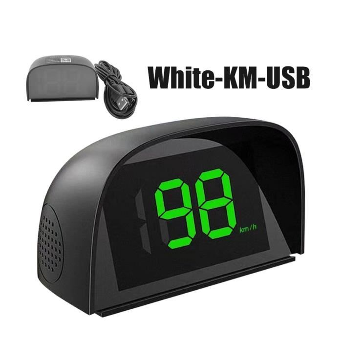 Vert KM USB - GPS HUD universel pour voiture, 5V, USB, Affichage tête haute, Compteur de vitesse numérique, A