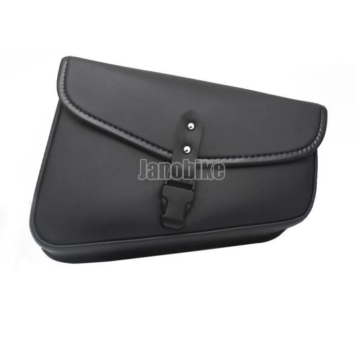 Sacoche De Selle Moto Cuir PU – Paire Universelle Pour Cruiser Harley Yamaha – Noir
