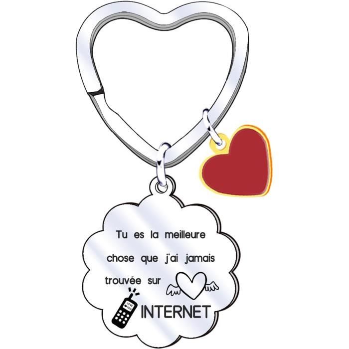 Idée Cadeau Couple - Plaque Acrylique Gravée Pingouins + Porte-Clés - Saint Valentin, Anniversaire, Mariage