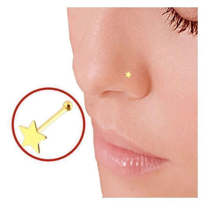 Bijou Pierre Précieuse Piercing Broche De Nez Embouts Boule Et Étoile En Or  9 Carats Massif - Cdiscount Au Quotidien