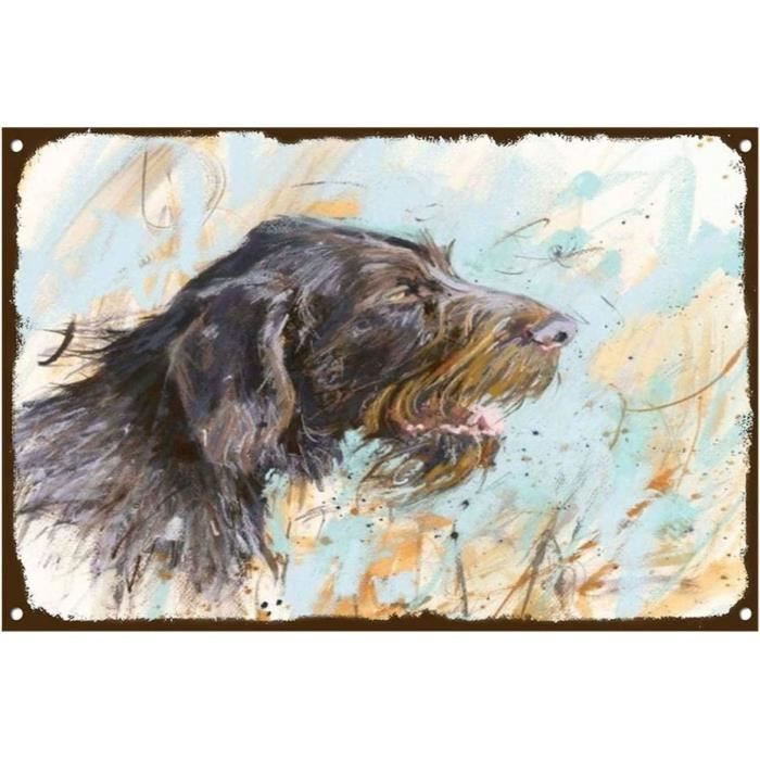 Plaque Murale Art Vintage Oregon – Chien Pékinois Peint à La Main, Bois De Myrte