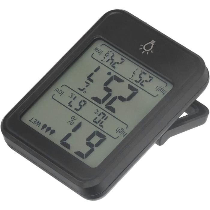 MEI-Hygromètre numérique à insérer Boîte à cigares ronde Compteur électronique de température et
