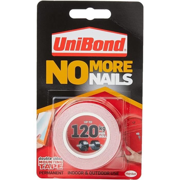 UniBond No More Nails On A Roll, ruban adhésif double face pour un