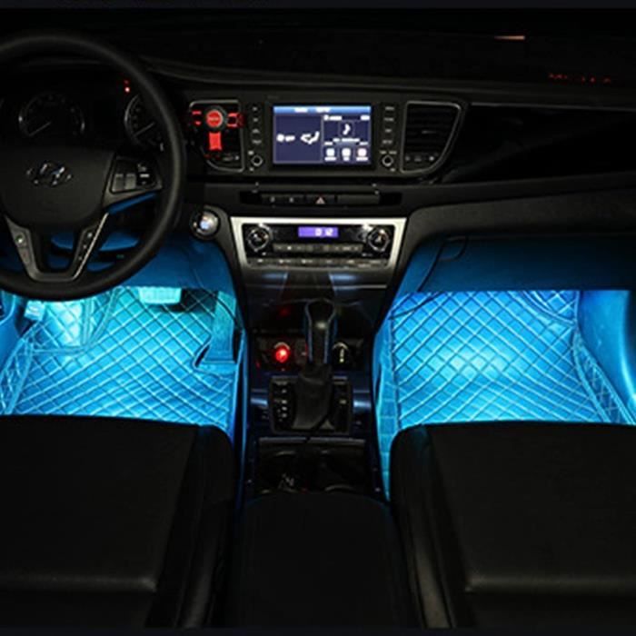 lumière ambiante APP contrôle + télécommande rvb Voiture atmosphère lumière Lampe Bricolage refit 64 Couleurs intérieur Pied é[1251]