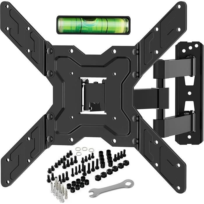 Support Mural TV Inclinable Et Pivotant - Jusqu'à 42" Et 30kg, VESA 200x200, Garantie 10 Ans