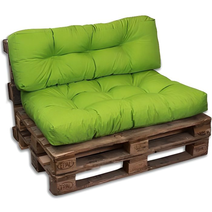 Coussin matelas assise dossier pour banc de jardin balancelle canapé 2  places grand confort 120 x 110 x 12 cm gris