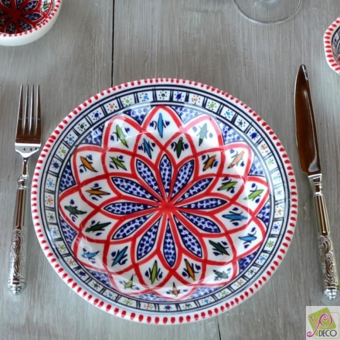 Assiette creuse Bakir rouge - D 24 cm