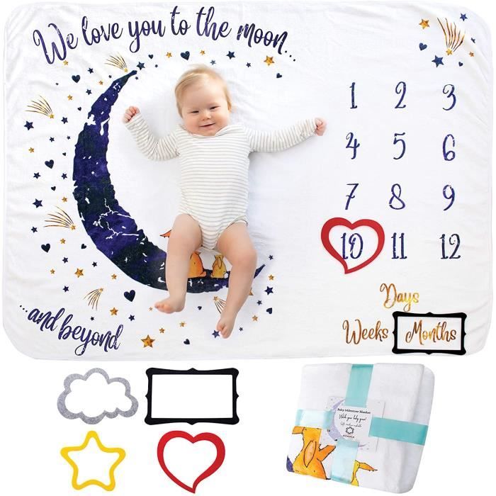 Couverture Etape Mensuelle Pour Bebe Pour Les Fetes Prenatales Suivez La Croissance Du Bebe Cdiscount Maison