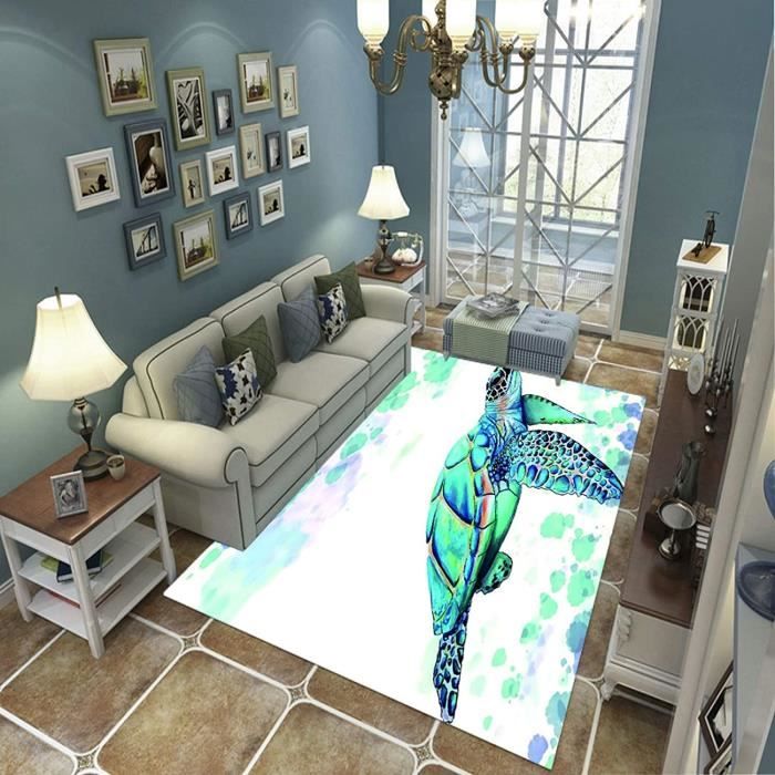 Tapis Rond Salon, Moderne Feuilles Dorées 3D Tapis De Sol Décoration