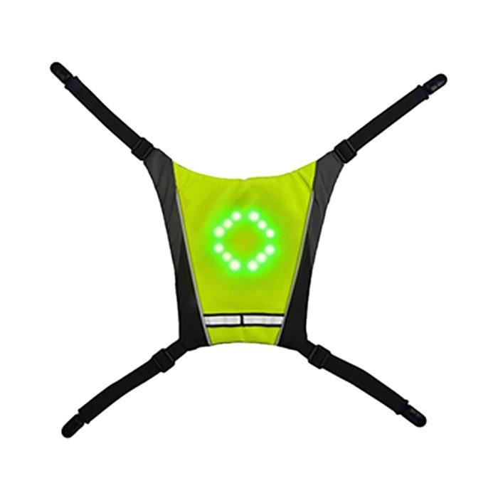 Gilet De Sécurité Optimiz Avec Signalisation De Direction LED Jaune Fluo Noir