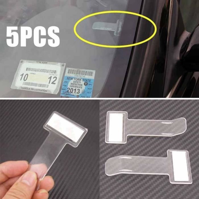 Clip De Pare Brise Auto 2 Clips Pare-Brise Transparents Pour Tickets De Parking - Support Adhésif Pratique Pour Voiture Support Pare-brise Voiture